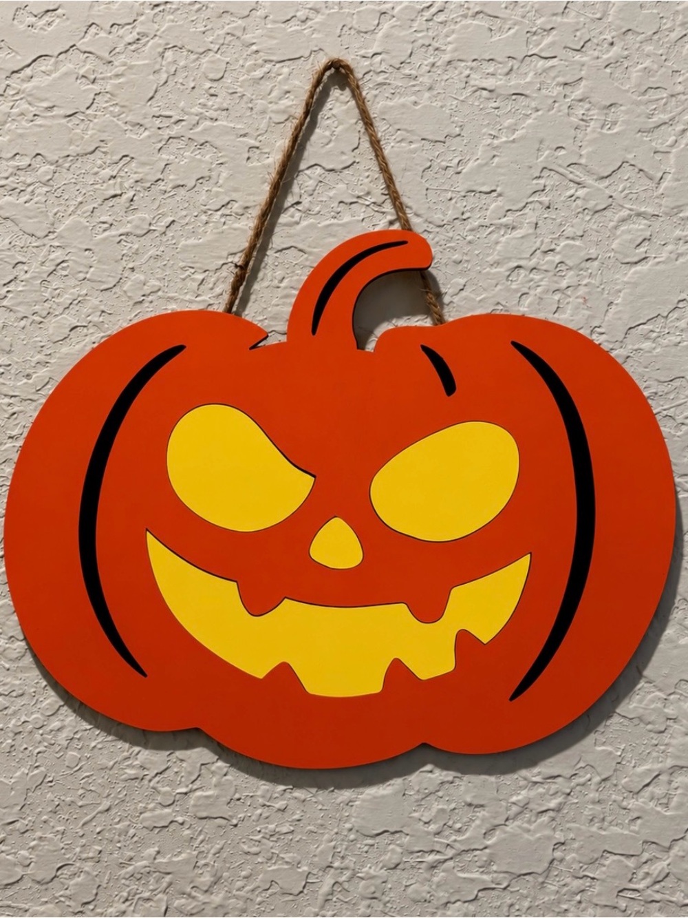 Halloween Pumpkin Wall Decor - Orange/Yellow Jack-O'-Lantern